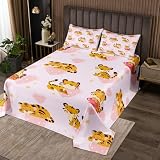 Juego de edredón de dibujos animados para niños y niñas, juego de colcha de tigre de la selva, juego de colcha de corazón rosa, funda de cama con 2 fundas de almohada, ligero