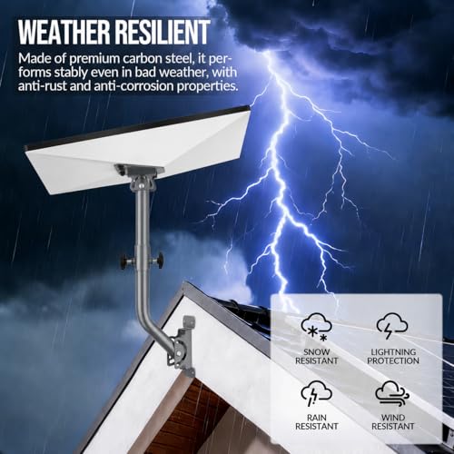 Image of Starlink Gen 3 Mount, 360 Adjustable Heavy Duty Wall & Roof Pole Mount Kit with Extended Aluminum Pipe Adapter, Weatherproof Rustproof Starlink Gen 3 Mounting Kit for Wood, Brick & Concrete Walls