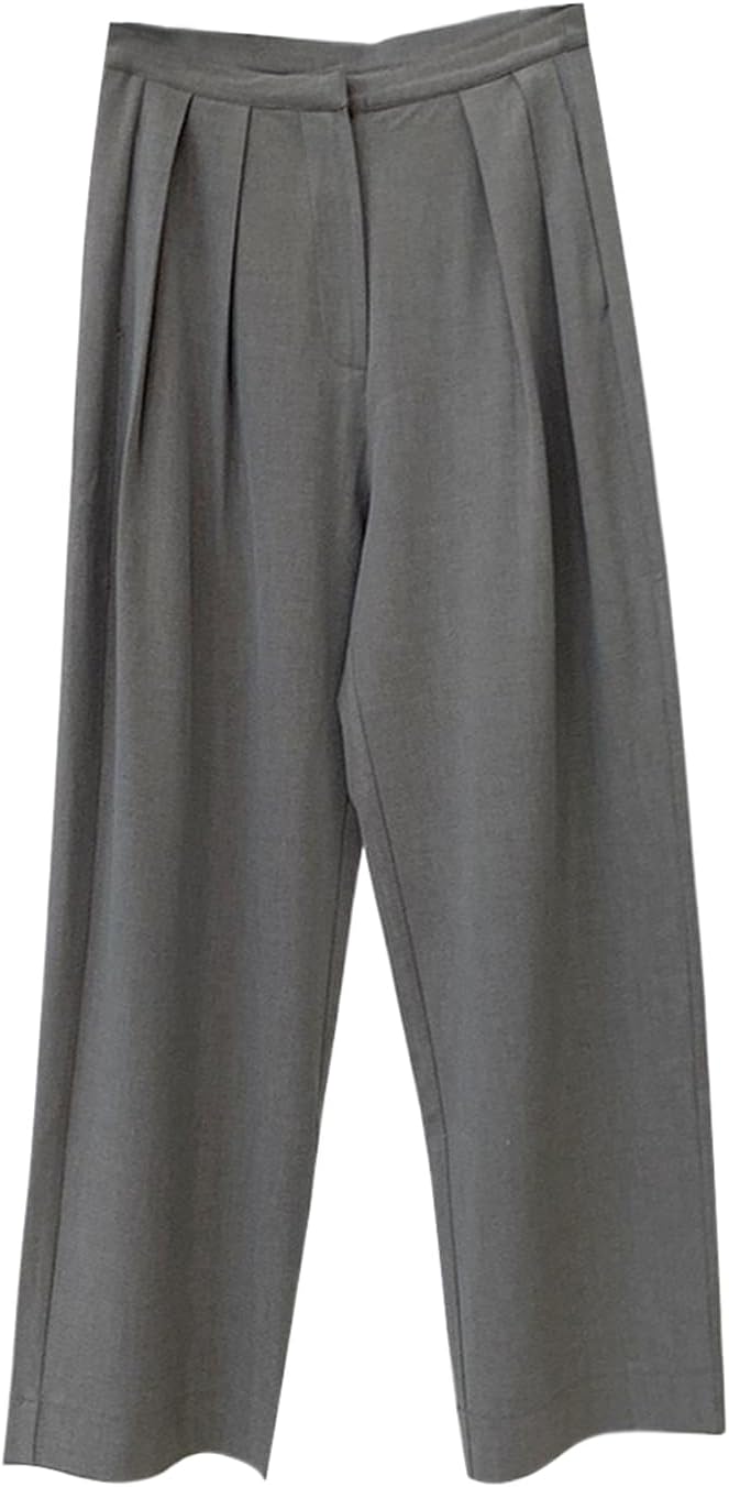 Women's Pants Spring Korea high-Waisted Straight Wide-legl Dress Trousers