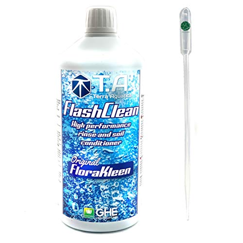 IVORYS-GARDEN General Europe Hydroponics GHE Flora Kleen 1 Liter Terra Aquatica T.A. Flash Clean System Flush gegen Salzablagerungen Dünger für Substrate und Bewässerungssystemen