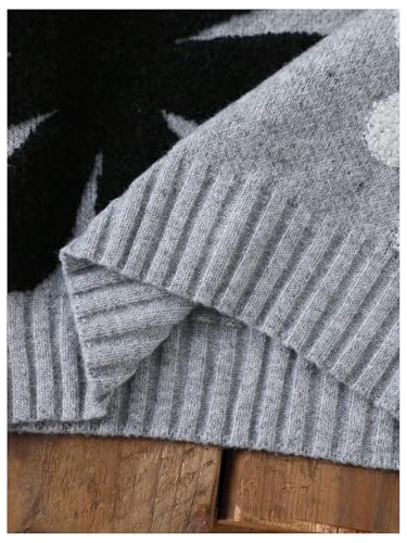 Image of BEAUDRM Girl's Cute Bow Sweater Crew Neck Long Sleeve Drop Shoulder Loose Pullover Tops