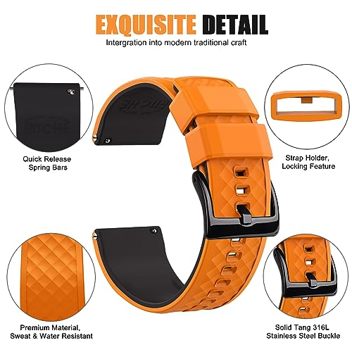 Image of Ritche Christmas Gift Silicone Watch Bands 18mm 20mm 22mm 24mm Quick Release Rubber Watch Bands for Men, White Elephant Gifts, Stocking Stuffers For Men