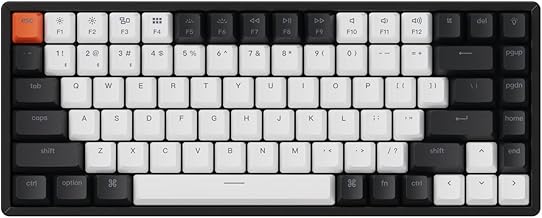 Keychron K2 Teclado mecânico de jogos sem fio Bluetooth/USB com fio, 75% layout 84 teclas RGB luz de fundo, moldura de alumínio para Mac Windows, Gateron G Pro Blue Switch, versão 2