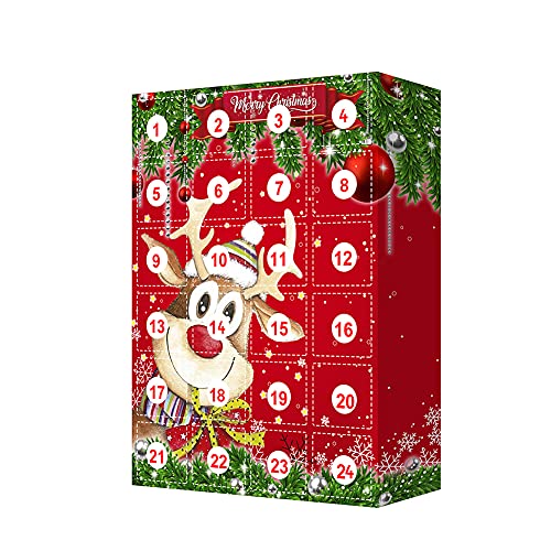 Uposao Calendrier de lAvent, 24Pcs Calendrier De Lavent Compte À Rebours Pendentif Porte-clés Jouet Noël Avent Noël Enfants Cadeaux pour Décorations Arbre de Noël Mural Cover