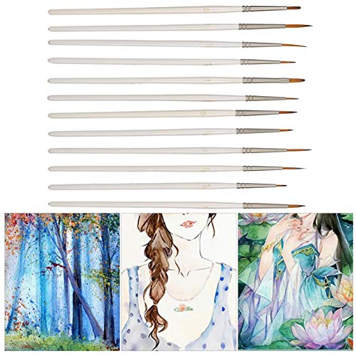Pincel de pintura em aquarela Pincel de nylon, caneta de desenho, 12 unidades Pincel de pintura a ól