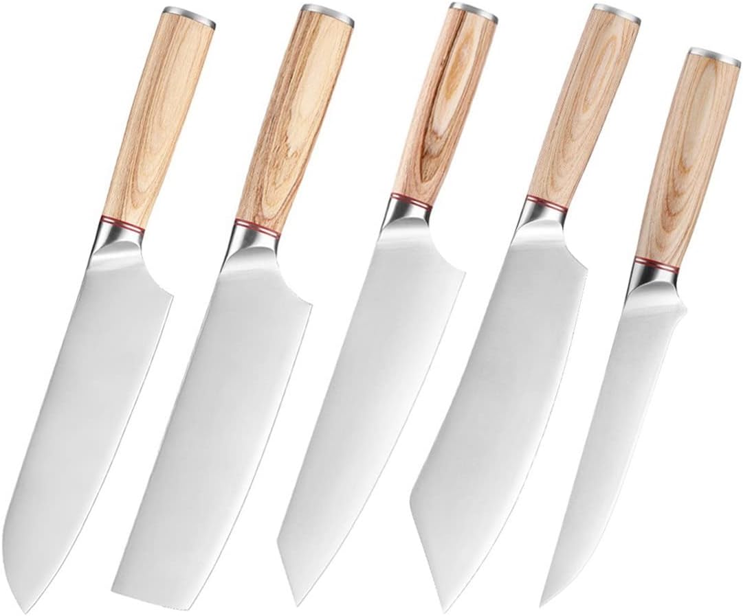 Set Cuchillos Cocina 5 Piezas Acero Inoxidable