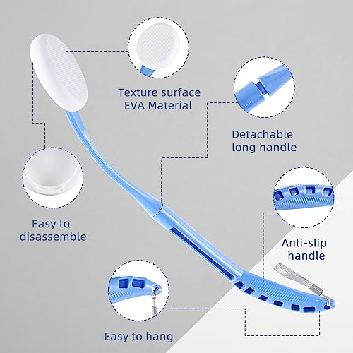 Image of Lotion Applicator for Back, 20.5 inch Back Lotion Applicator, Back Lotion Applicators for Your Back, Easy Reach and Washable, Back Self Tanner Applicator(Deep Blue)