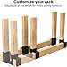 BestAlice Outdoor Firewood Log Storage Rack Bracket Kit, 2 Pack Adjustable Length Log Rack Holder, Heavy Duty Steel Fireplace Wood Storage Holder with Screws and Seal Strip, Black