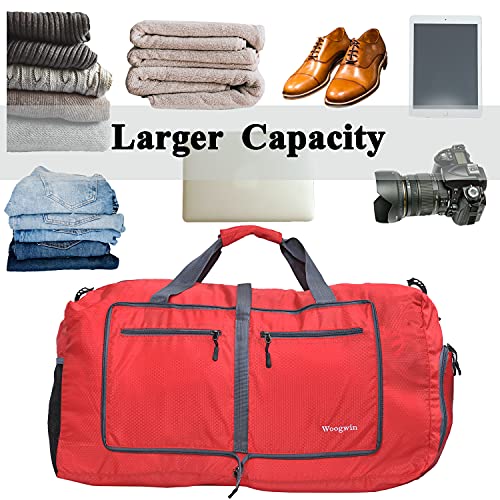 Image of Woogwin Travel Duffel Bag Large Foldable Waterproof Overnight Bag for Beach Swim Bags Pool Sports Gym