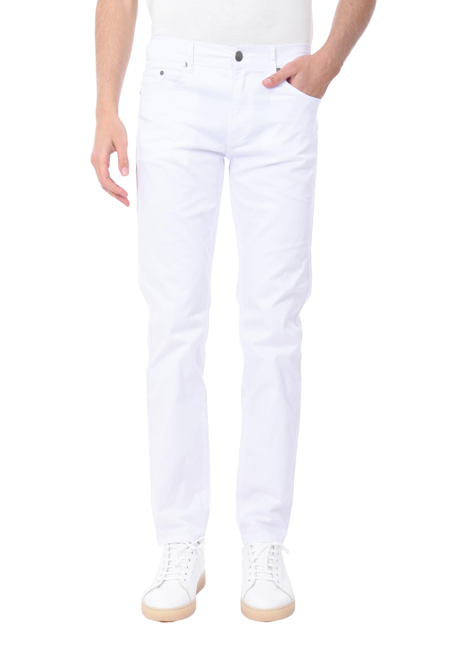 Pantalón de hombre elegante con cinco bolsillos, de algodón elástico, ajuste regular