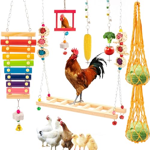 AGX Bravo 9 PCS Chicken Coop Toys, Chicken Swing Toys for