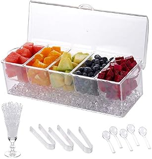 Chilled Condiment Server | Clear Icy Condiment Server Caddy | Chilled Condiment Tray