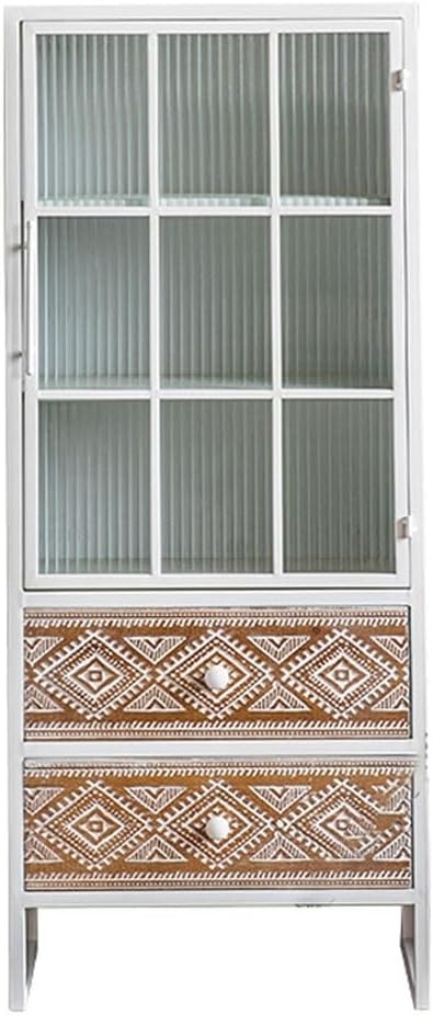 Sideboard Cabinet Retro Carved Living Room Bedroom Wall-Mounted Glass Door Storage Cabinet Restaurant Hotel Drawer Decorative Cabinet Sideboard Cabinet with Drawers
