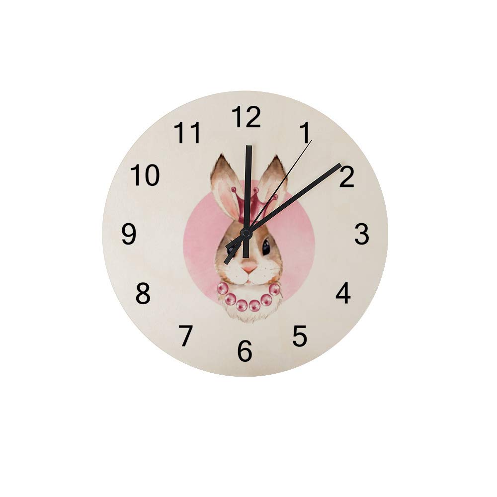 Horloge murale silencieuse lapin en bois pour eviter le bruit de tic-tac et decorer la chambre