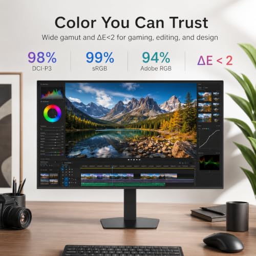 Image of Deco Gear 27 QHD OLED Gaming Monitor | 280Hz 0.03ms Response, HDR400, Adaptive Sync, 99% sRGB, 1.5M:1 Contrast, Borderless Design, Height Adjustable Stand, HDMI 2.1, DisplayPort 1.4