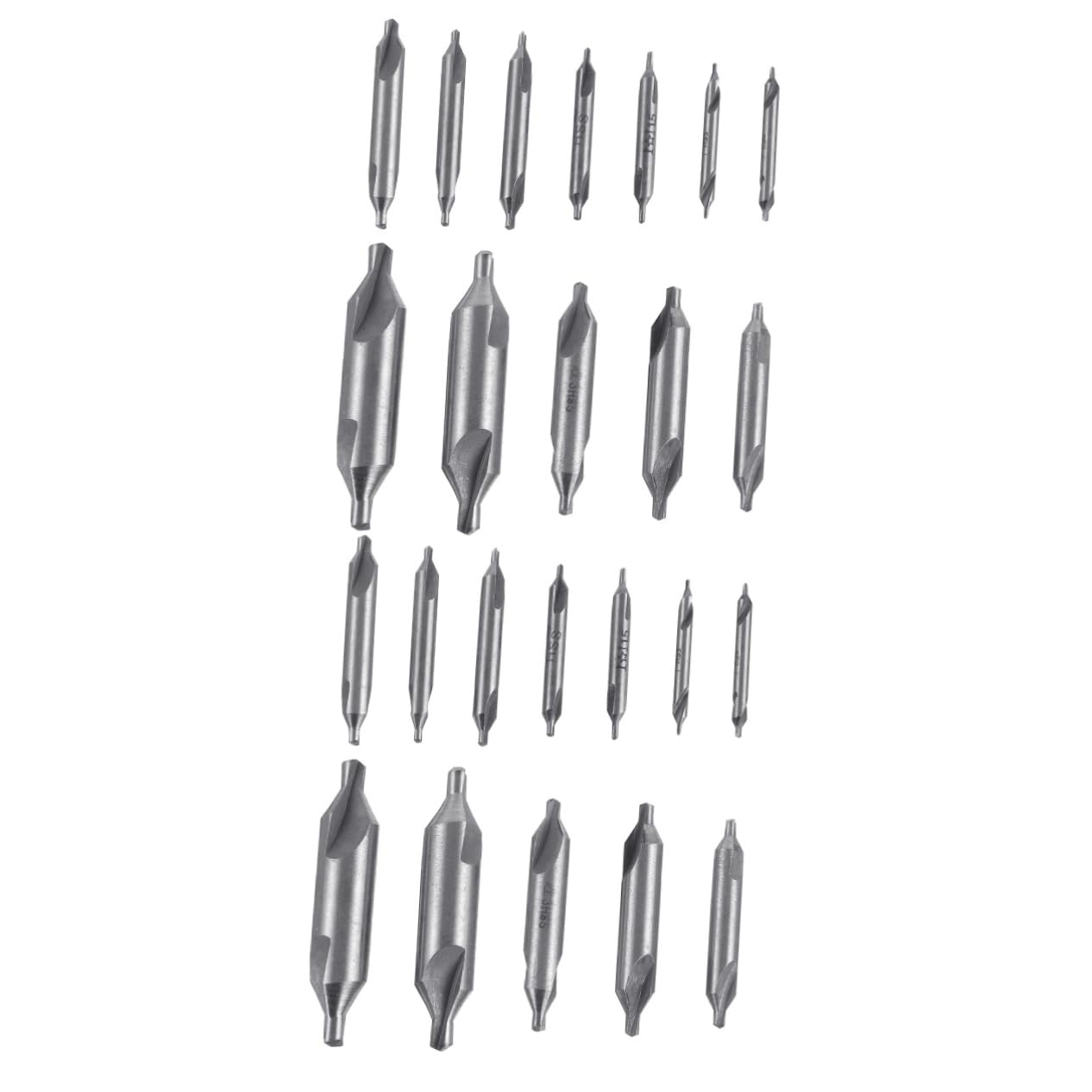 Mikikit 2sets Drill Bit Set High-Speed Steel Center Drill Bits 60 Degree for Lathe 12pcs*2