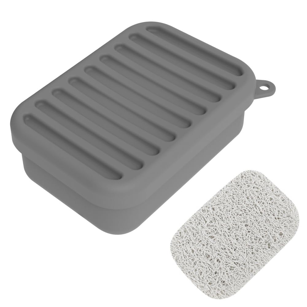 Travel Soap Case, Leakproof Soap Holder with Lid & Drain Layer Portable Bar Soaps Box for Shower Bathroom Gym Camping