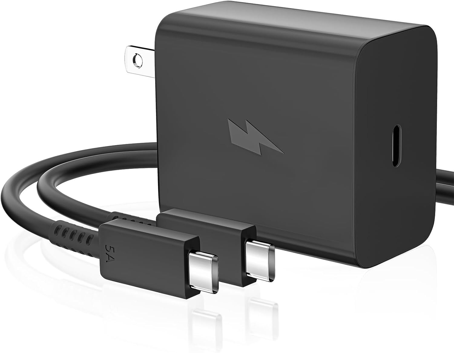 60W USB C Charger for Samsung S26 Super Ultra Fast Charging, 45W 25W Charge for Galaxy S25 Edge S24 Type C Adapter with 3FT USBC to USBC Cord Home Office School Phone Wall Block Matte-Black