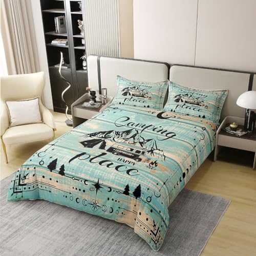Housse de couette 140x200 coton supérieure parure lit bleu sarcelle - 3