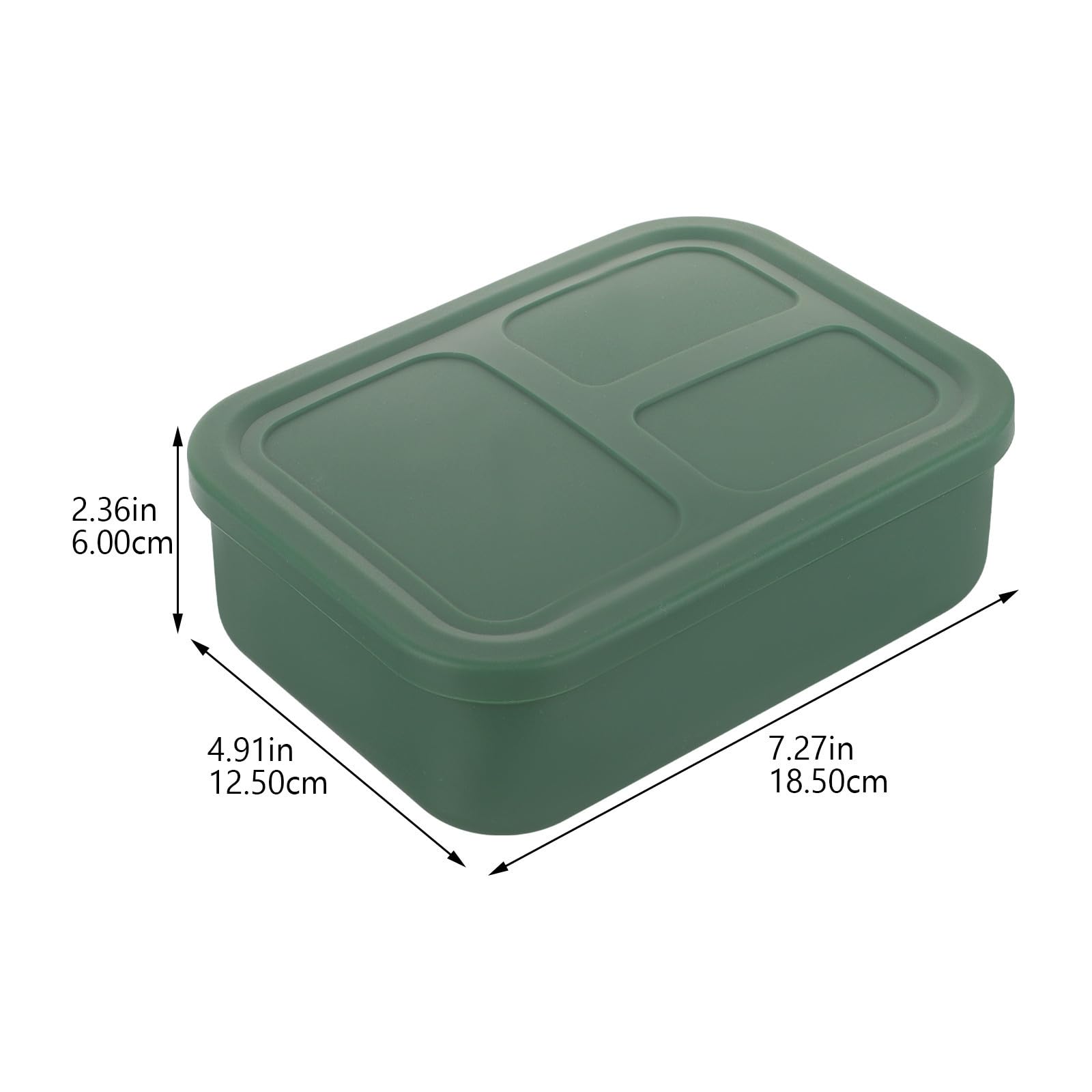 ABOOFAN Portapranzo in Silicone Scomparti Ermetici da 420ml, Resistente al Microonde, Contenitore per Pranzo Termico per Scuola e Ufficio