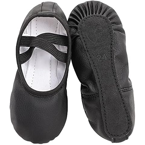 Ballet Shoes for Girls Leather Ballet Dance Slipper Full Leather Sole Ballet Flats Cover