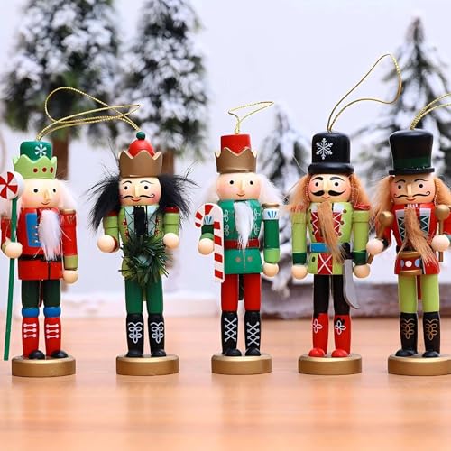 KDISHKRA 13 cm Nussknacker Figuren, 5PCS Holz Nussknacker König...