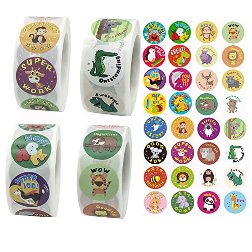 2000 Pièces Ronds Récompenses Autocollants, Rouleau Autocollants Inspirational, Enseignants Stickers de Récompense, pour Une Utilisation à L'école des Parents, Des Cadeaux Cover