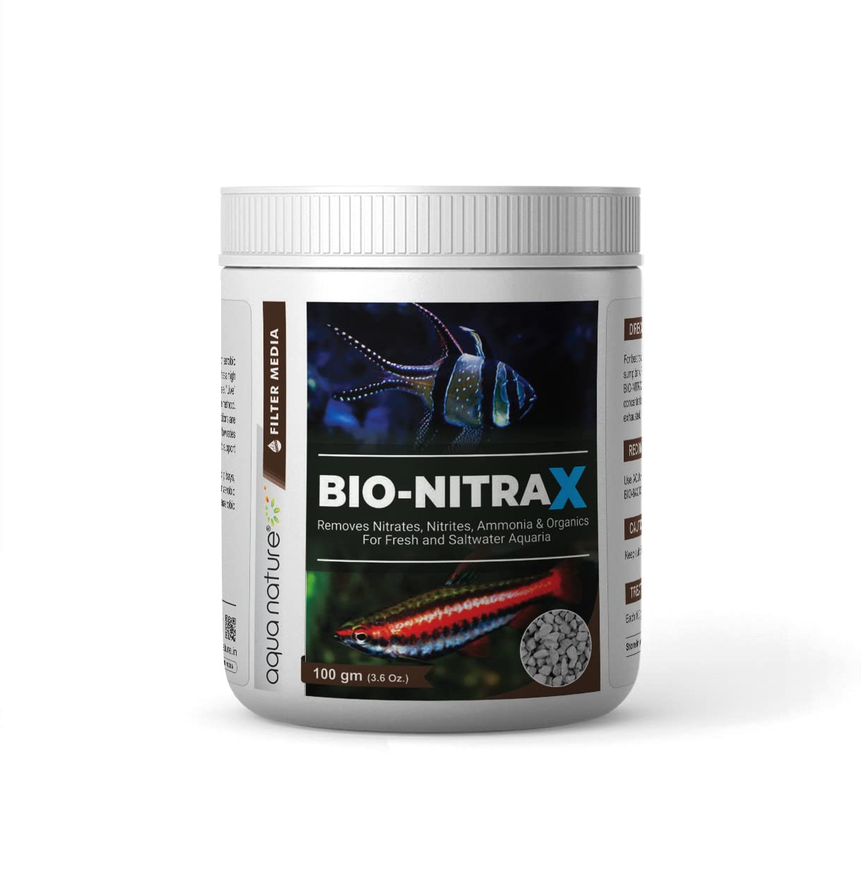 AquaNature® Bio-NitraX Biological Filter Media Remove Nitrates, Nitrites, Ammonia & Organics for Fresh & Saltwater Aquaria (100g)