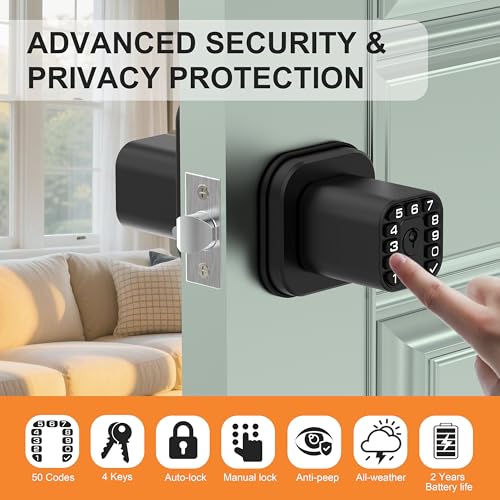 Serrure de porte double face Richelock IU52 à clavier étanche avec codes programmables