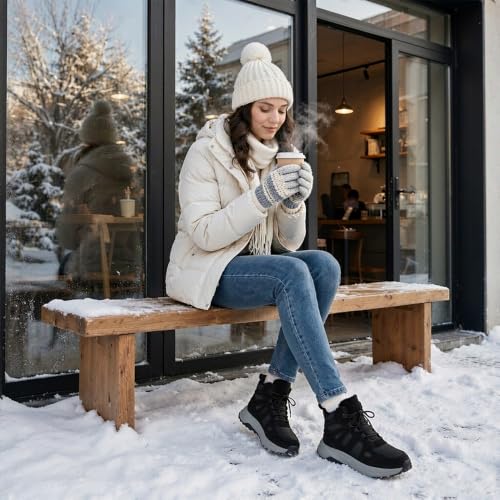 RUFONE Winter Boots for Men and Women, Warm Fur-Lined Snow Boots with Slip-Resistant Outsole - image 2