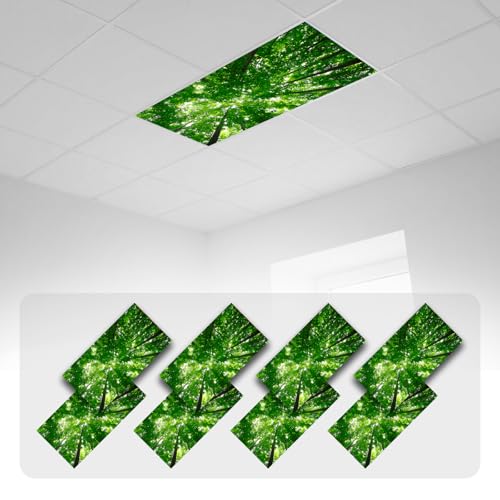 Image of 8 Pcs Fluorescent Light Covers with 80 Magnets Decorative for Classroom Ceiling Light 4 x 2 Feet Magnetic Light Covers Filter Easy Install for Office Hospitals & Home Drop Ceiling Supplies