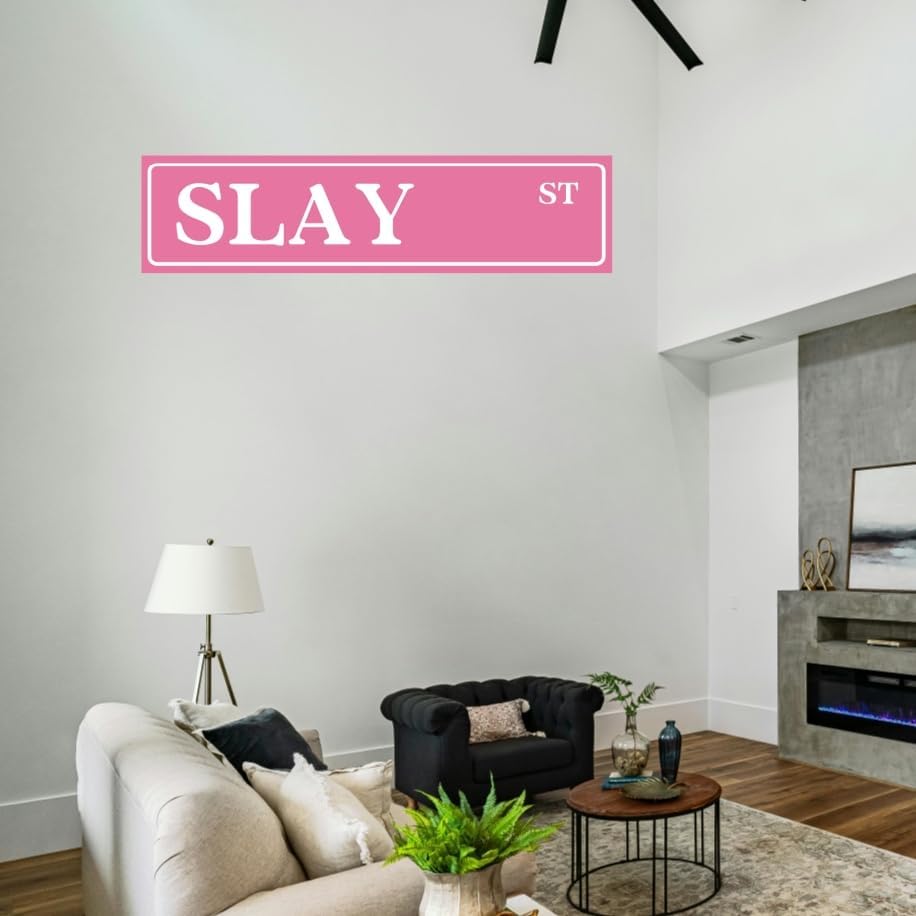 Miniatura 3 de Matar St - Letrero de hojalata para decoración de habitación de preppy, divertido póster rosa, letrero de calle, decoración de habitación rosa para