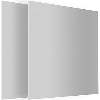 2 Pack 6061 T651 Aluminum Sheet Metal 12 x 12 x 1/16 Inches Thickness Rectangle Metal Plate Covered with Protective Film, Flat Plain Plate Panel Aluminum Sheet Plate Finely Polished and Deburred