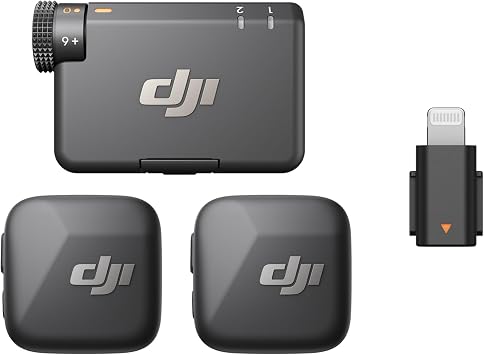 DJI Mic Mini 2 TX + 1 RX + Lightning Adapter, Wireless Microphone for iPhone, Android & Camera, Ultralight, Detail-Rich Audio, Noise Cancelling, Automatic Limiting