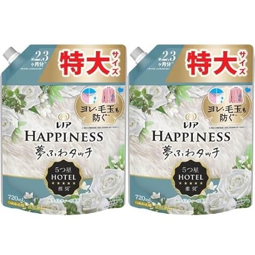 【2袋セット】Lenor レノア ハピネス 夢ふわタッチ 柔軟剤 ホワイトティー 詰め替え 720mL