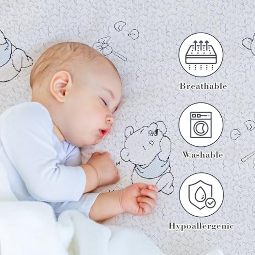 Image of Pack and Play Mattress 38 inch x 26 inch, Gel Memory Foam Pack N Play Mattresses Pad with Ultra-Soft Jacquard Cover, Portable Dual-Sided Mattress for Pack n Play, Breathable & Machine Washable