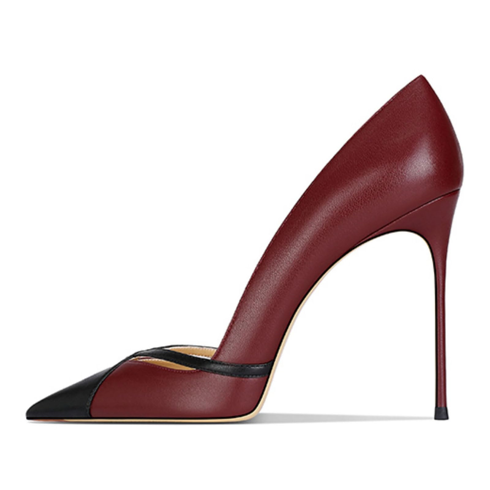 Tacchi Alti High Heels Donna Ritaglio Punta Chiusa Stiletto Slip On Porm Partito Abito Sposa Ufficio Scarpe 12cm