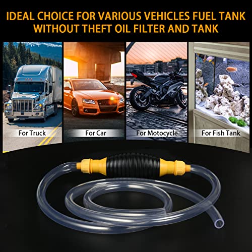 Foto von flintronic Handpumpe, Dieselpumpe, Benzinpumpe Absaugpumpe Kraftstoffpumpe, Handpumpe Wasser, Tragbare Schlauchpumpe, Benzin Auto für Kraftstoffe Notpumpe,Benzin Diesel Wasser, Benzinschlauch 2M