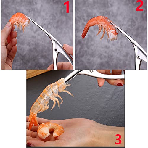 (2 Pack) Stainless Steel Shrimp Line Knife+ Shrimp Peeler, Shrimp Line Tool Easily Remove Fish Scales Shrimp Shells Feather For Kitchen Tools (2021 Newest) #TOP4