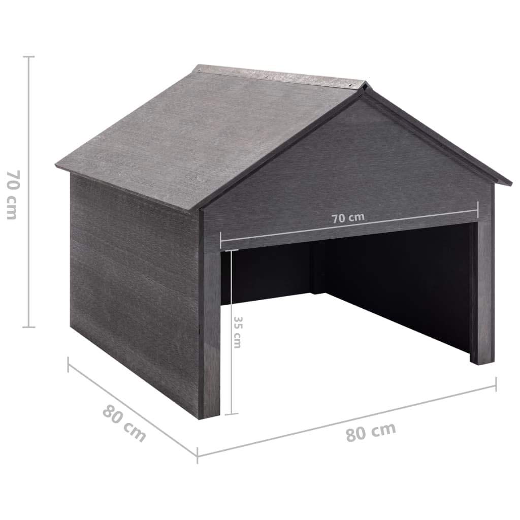 Mangloder Cortacésped Garaje Gris de WPC 80 x 80 x 70 cm, protección contra la intemperie para robot cortacésped y estación de carga, resistente para jardín, exterior, exterior, protección contra la