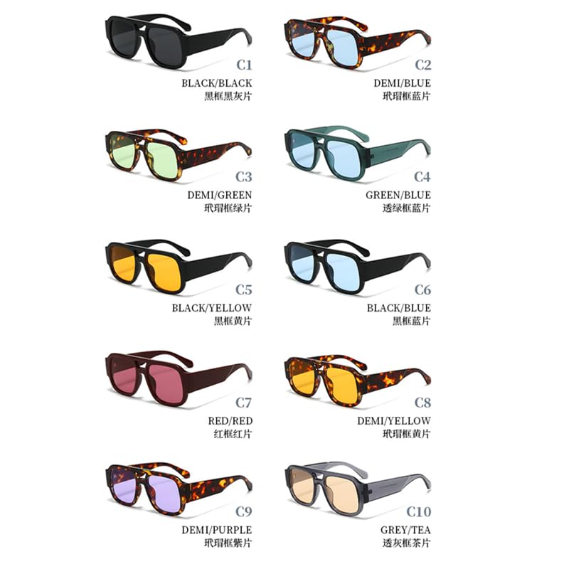 Lunettes de soleil à monture large unisexes style rétro chic