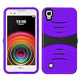 T MAN TM Heavy Duty Rugged Armor Cover Case with Kickstand for Boost Mobile/Virgin Mobile LG Tribute HD LS676 / X Style K200 (Purple)