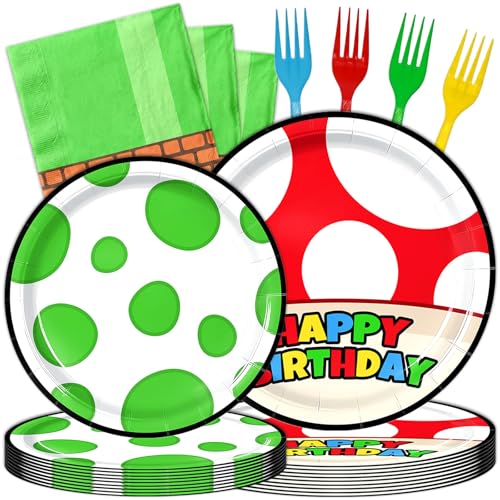 Uywgaun 96 Pcs Dots Birthday Party Decorations Paper Party Plates and Napkins for Dots Themed Party Supplies Dessert Tableware Set for Kids Woman Girls Birthday Party Serves 24