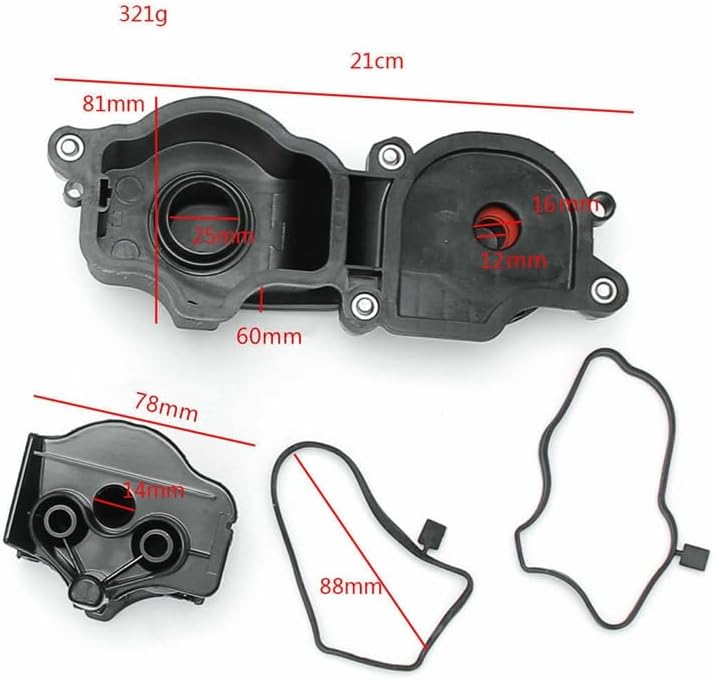 Engine Breather Separator Crankcase Oil Filter Ventilation Valve Kit for -for BMW 3 Series E46 E61 E81E 90 E83 11127799224 - (Color: Black)