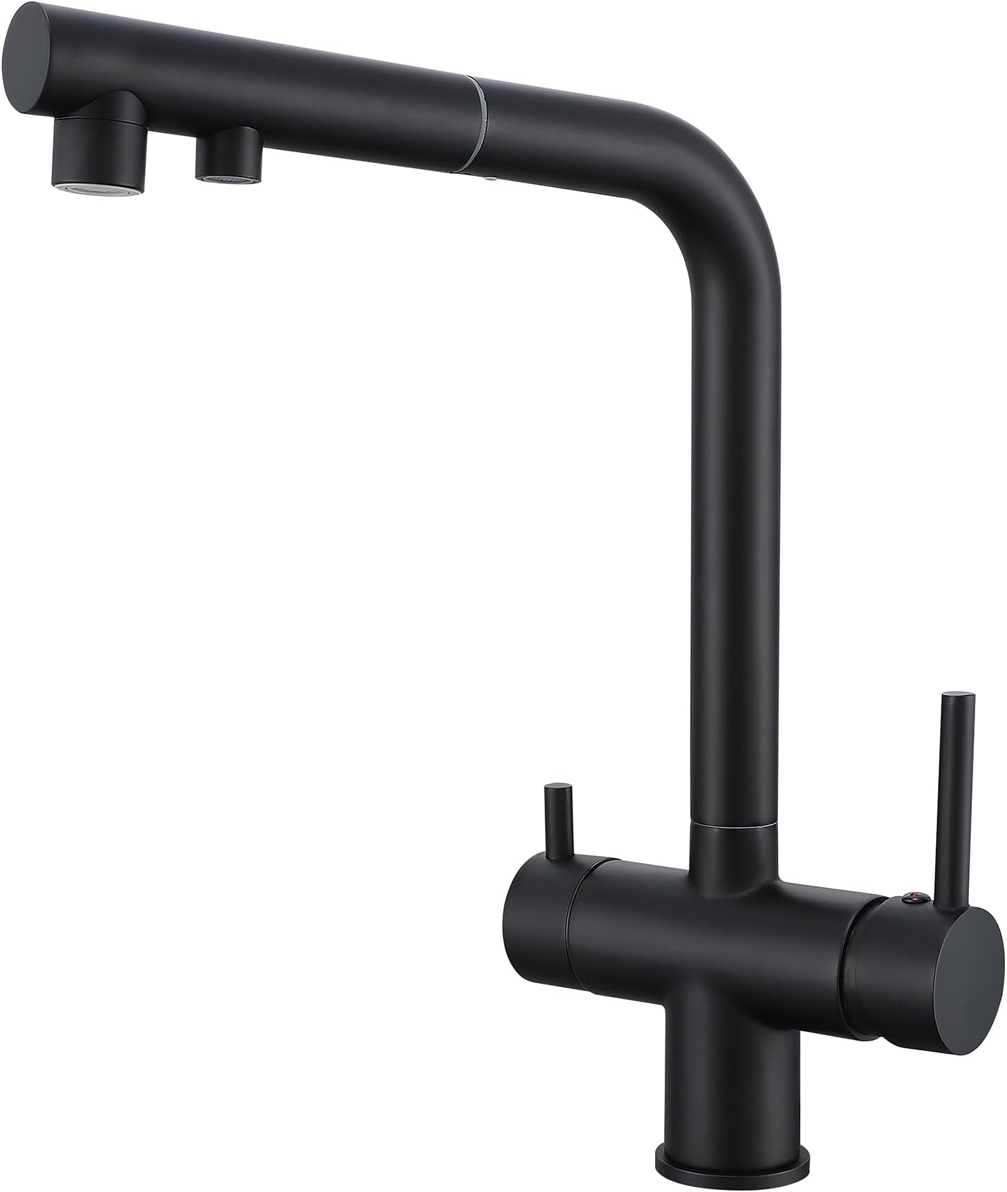 3 Way Kitchen Tap With Pull Out Spray - Kitchen Mixer Tap (Black)