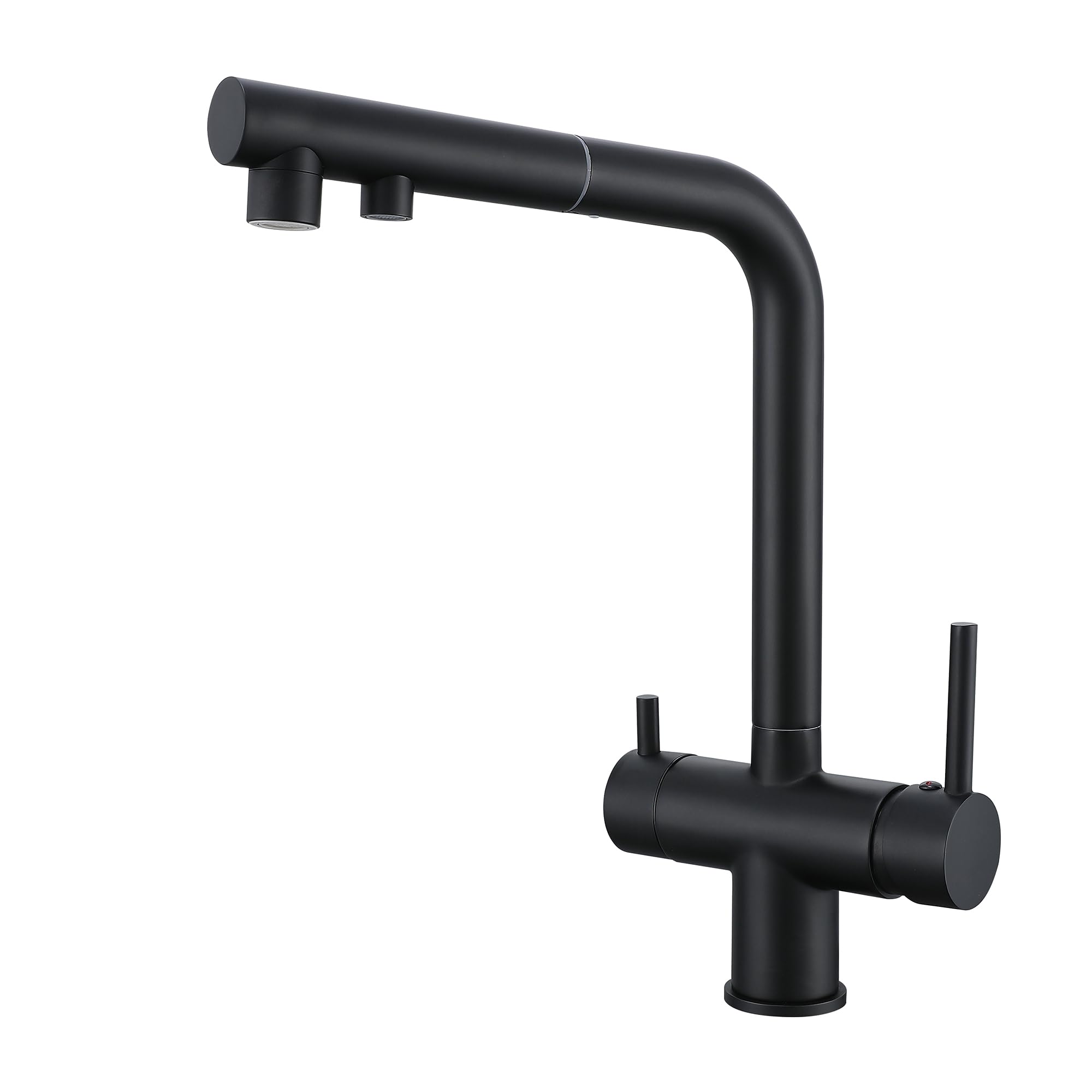 3 Way Kitchen Tap With Pull Out Spray - Kitchen Mixer Tap (Black)