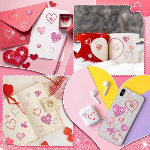 Image of Epakh 84 Glitter Bling Rhinestone Sticker, Heart, Multicolor | Self Adhesive Gem Stickers for Phone Laptop Car Face Makeup, Sparkly Crystal Rhinestone Decals for Gifts Craft Projects