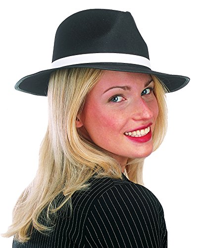 Jacobson Hat Company Men's Permafelt Gangster 5.5 Inch Tall, Black, Adult Medium