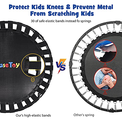 Toddler Trampoline- Mini Foldable Trampoline for Kids with Handle and Safety Cover - Indoor Outdoor Small Kids Trampoline for (Play/ Exercise/ Jump)