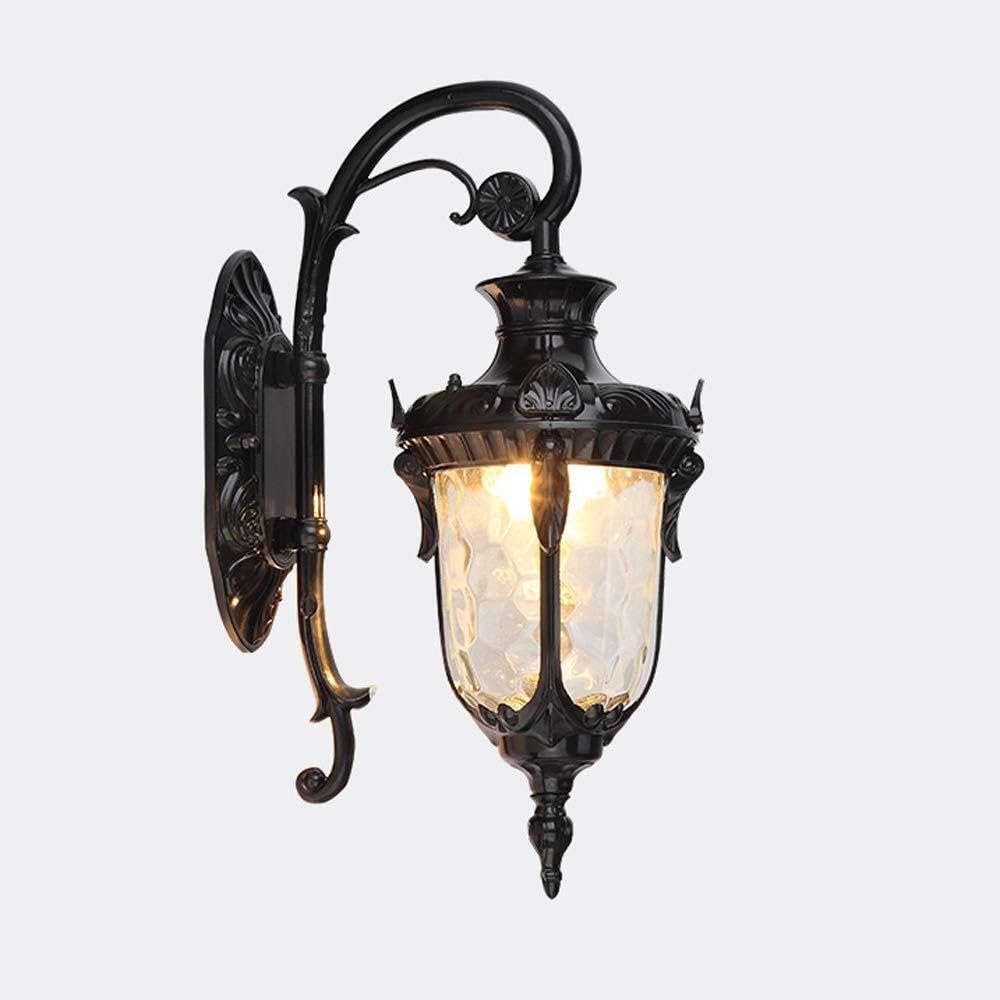 JYBNBBE Outdoor Wall Lantern, 1-Light European Villa Sconce, Waterproof Aluminum Glass Wall Lamp, E27 Socket